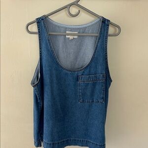 Universal Thread Denim Tank with Chest Pocket - Medium Blue